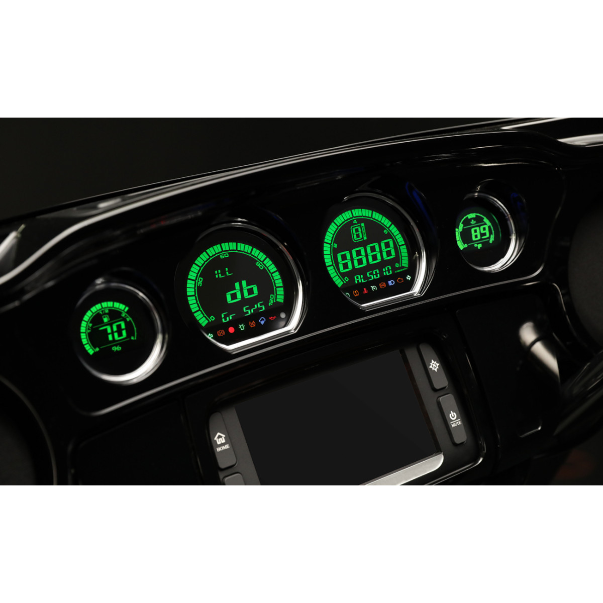 Koso North America #BA064902 - HD-03 - Four-Piece LCD Gauge Kit - Eight Changeable Colors