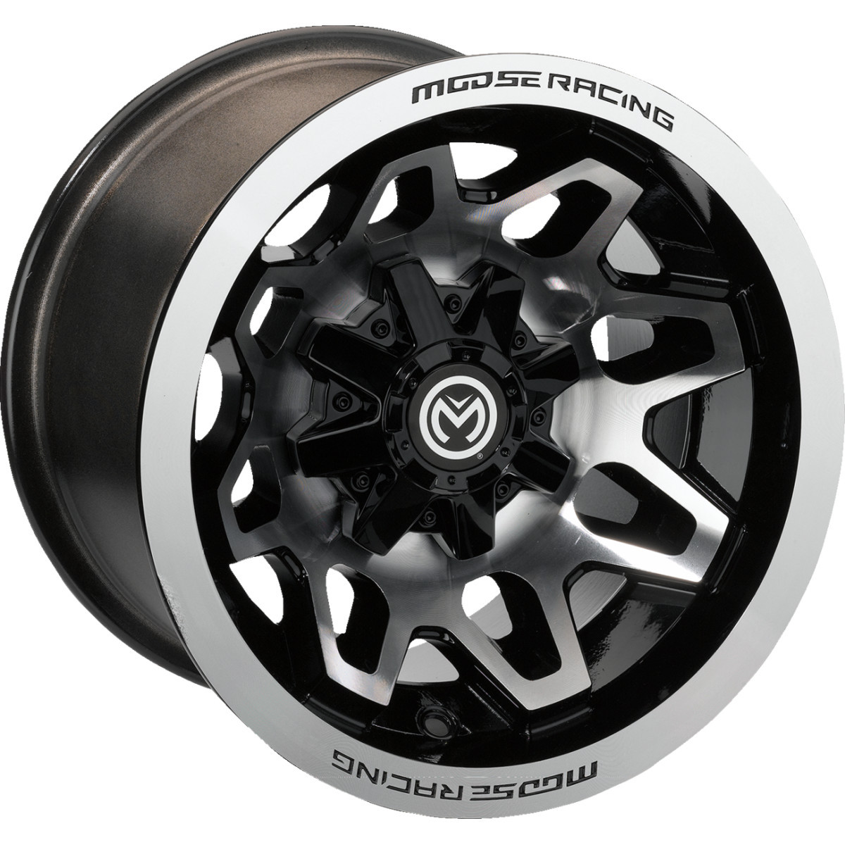 Moose Offroad - Wheel - 416X - Front/Rear - Machined Black - 12x7 - 4/156 - 4+3