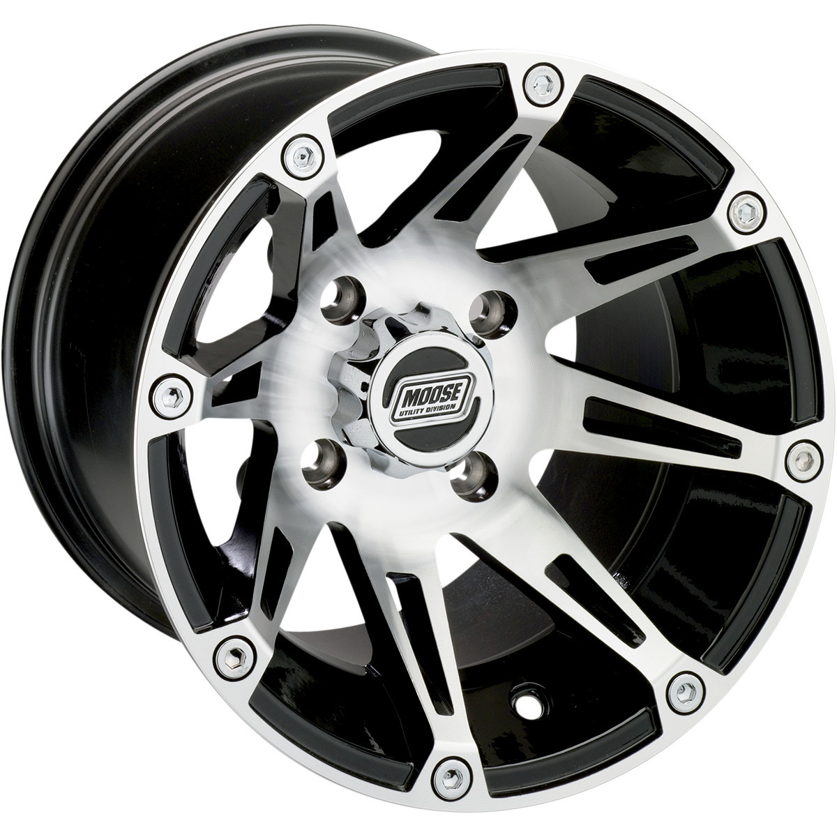 Moose Offroad - Wheel - 387X - Rear - Machined Black - 14x8 - 4/136 - 4+4