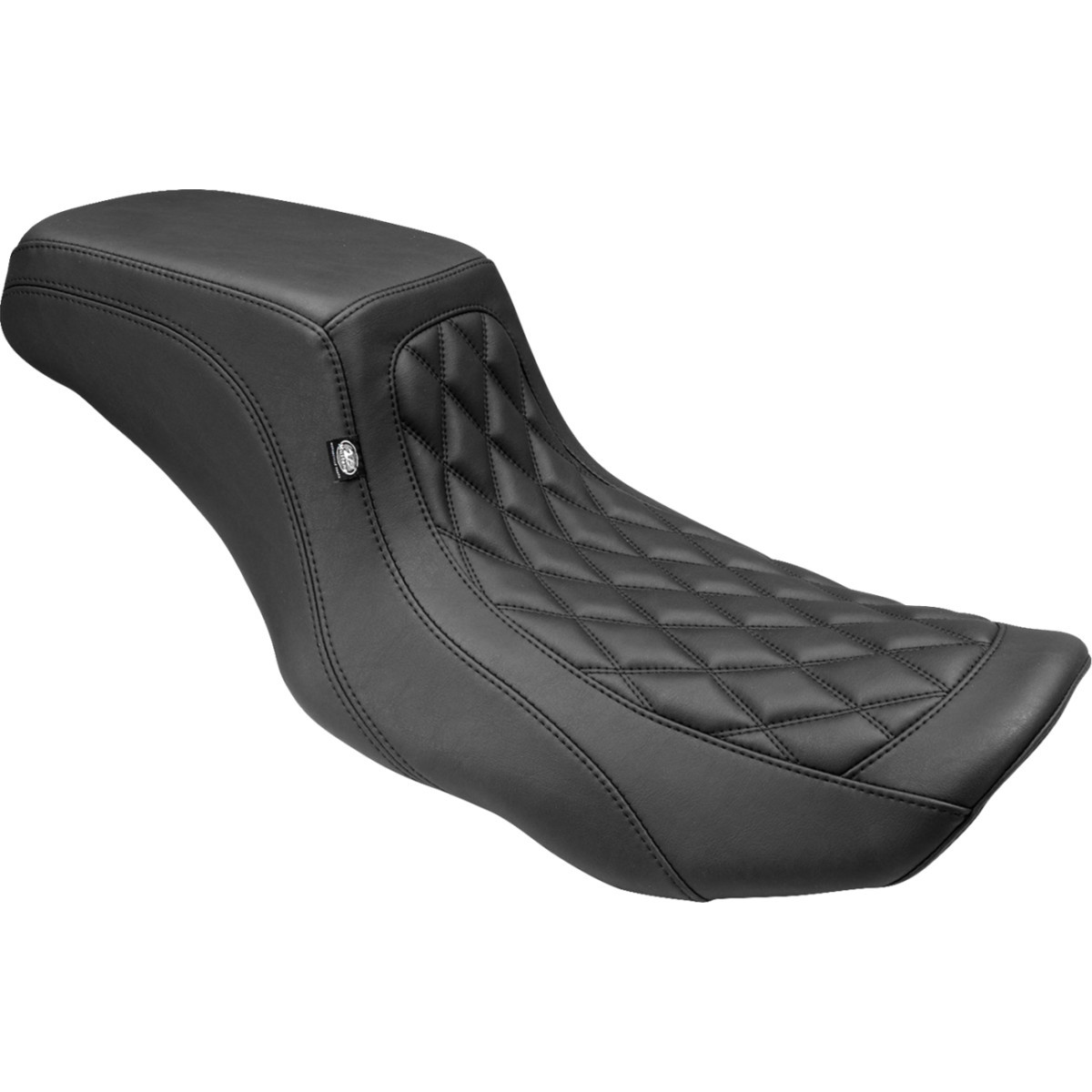 Mustang #88416 - One Piece 2-Up Squareback Seat - Double Diamond - Smooth - FLH/FLT '23-'25