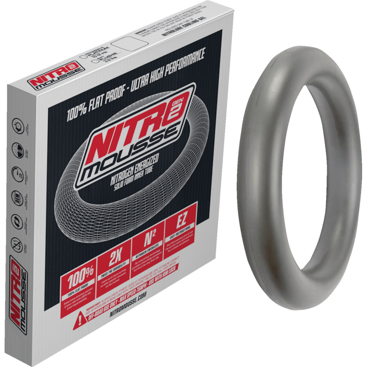 Nitromousse #NM21-210 - Mousse Tube - Platinum - Standard - 80/100-21