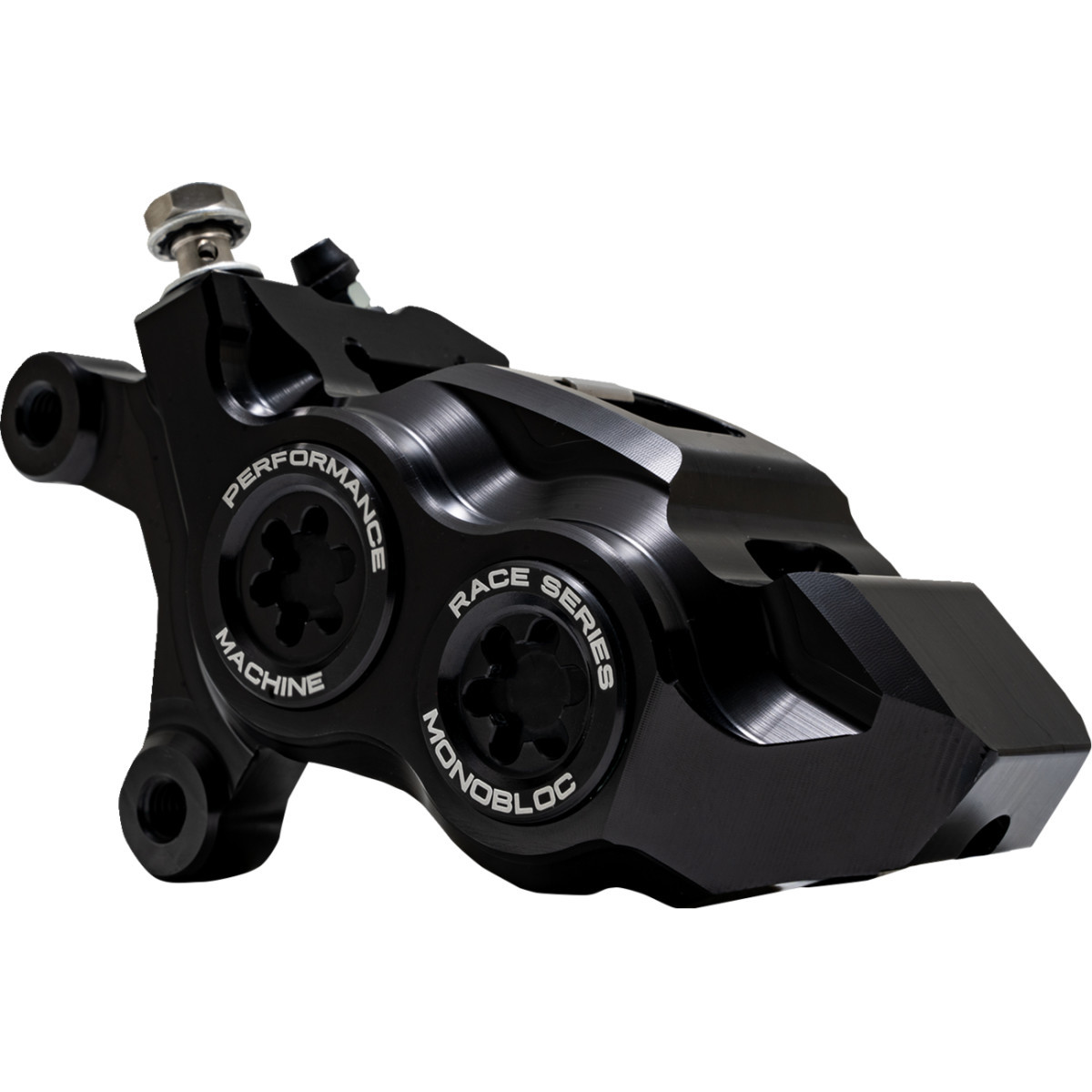 Performance Machine (PM) #0053-2957-MB - Caliper - 137 X 4B - Left - Black Anodized with Black Bore Caps