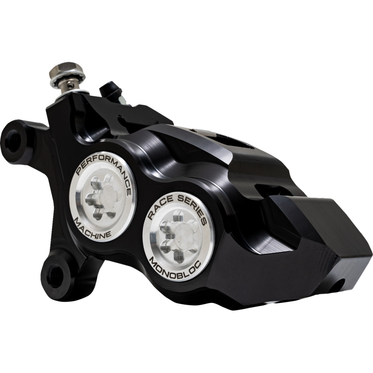 Performance Machine (PM) #0053-2957-MC - Caliper - 137 X 4B - Left - Black Anodized with Clear Bore Caps