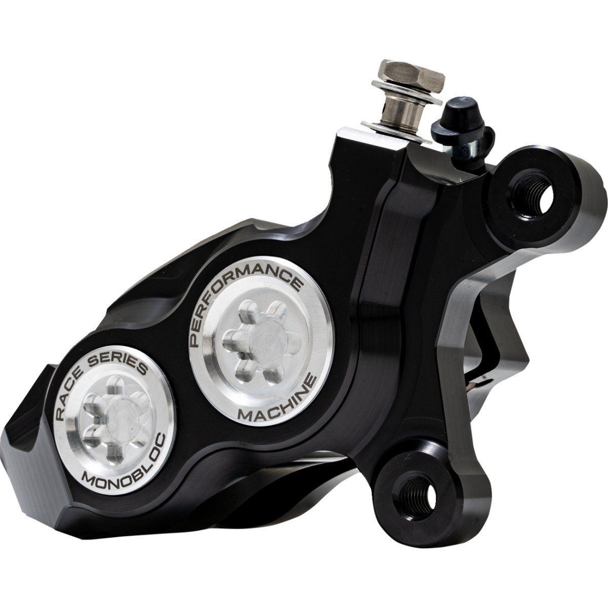 Performance Machine (PM) #0053-2958-MC - Caliper - 137 X 4B - Right - Black Anodized with Clear Bore Caps