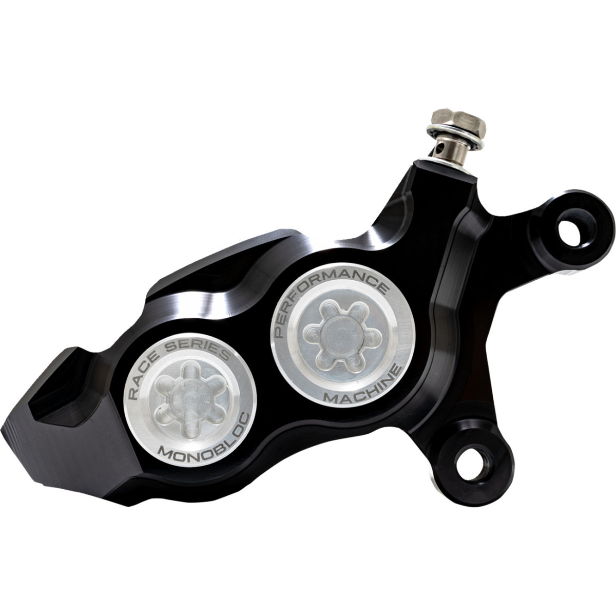 Performance Machine (PM) #0053-2958-MC - Caliper - 137 X 4B - Right - Black Anodized with Clear Bore Caps