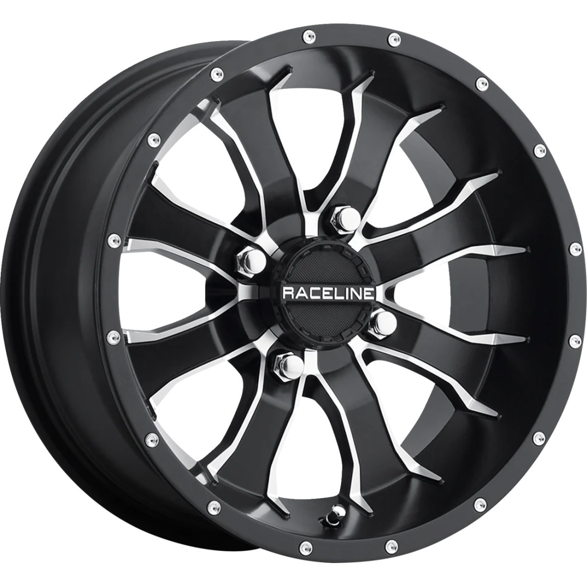 Raceline Wheels #A7747011-25 - Wheel - Mamba - Rear - Black/Machined - 14x7 - 4/110 - 2+5