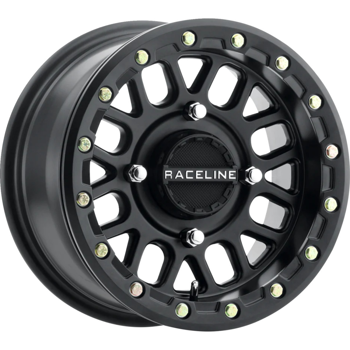 Raceline Wheels #A93B-47037+10 - Wheel - Podium - Beadlock - Front/Rear - Black - 14x7 - 4/137 - 5+2 (+10 mm)
