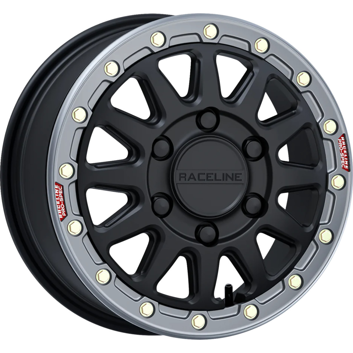 Raceline Wheels #A14BG-56560+74 - Wheel - Alpha - Front/Rear - Black/with Gun Metal Ring - 15x6.5 - 6/139.7 - +74 mm