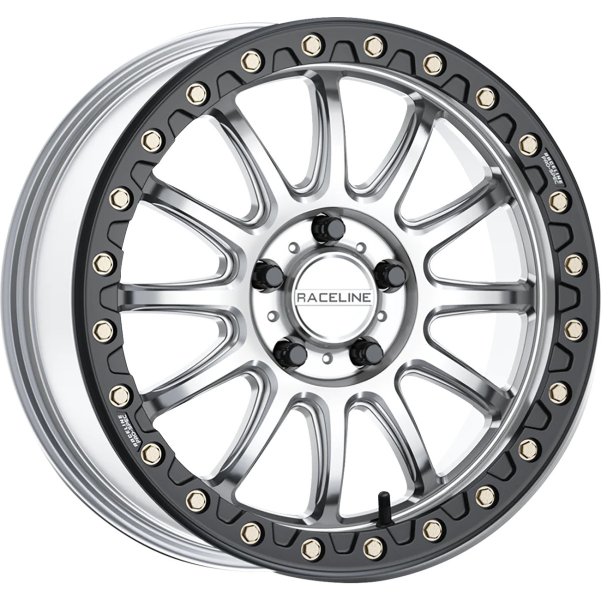 Raceline Wheels #A14SB-77012+25 - Wheel - Alpha - Front/Rear - Hyper Silver/with Black Ring - 17x7 - 5/4.5 - +25 mm