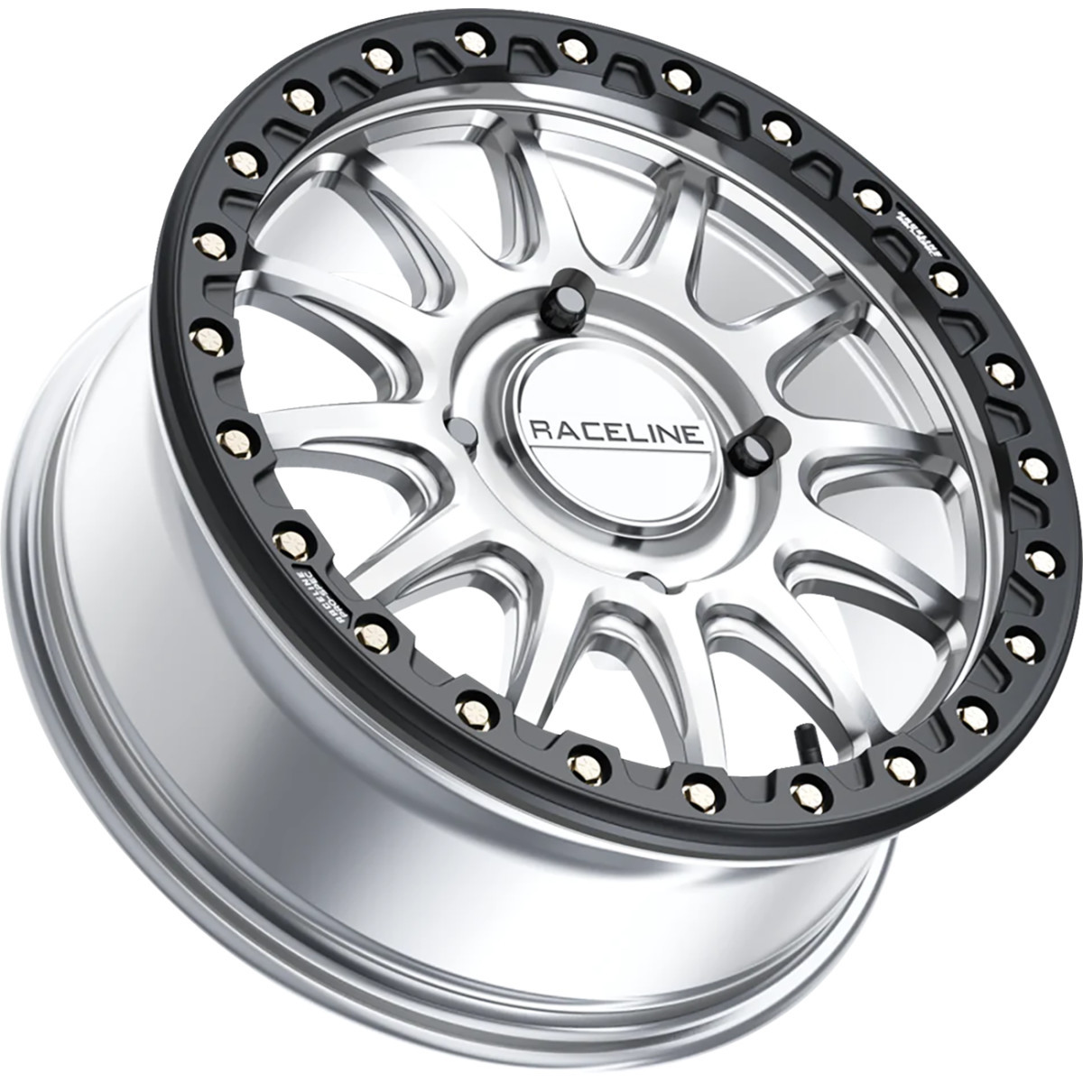 Raceline Wheels #A14SB-77012+25 - Wheel - Alpha - Front/Rear - Hyper Silver/with Black Ring - 17x7 - 5/4.5 - +25 mm