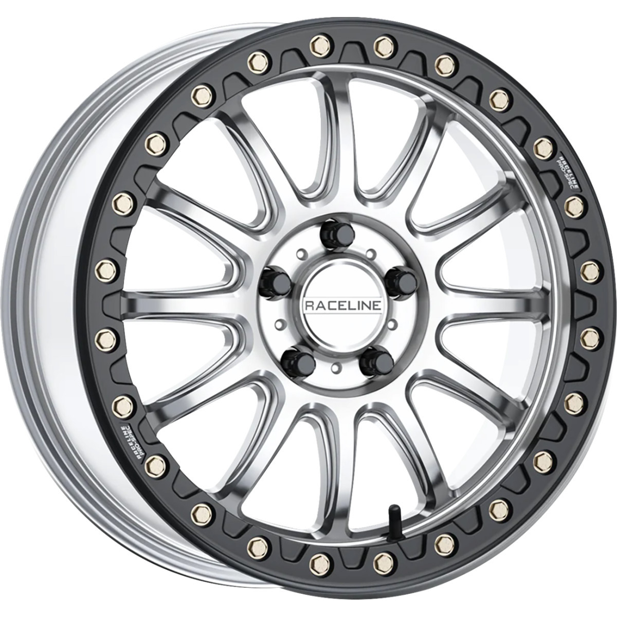 Raceline Wheels #A14SB-77012+40 - Wheel - Alpha - Front/Rear - Hyper Silver/with Black Ring - 17x7 - 5/4.5 - +40 mm