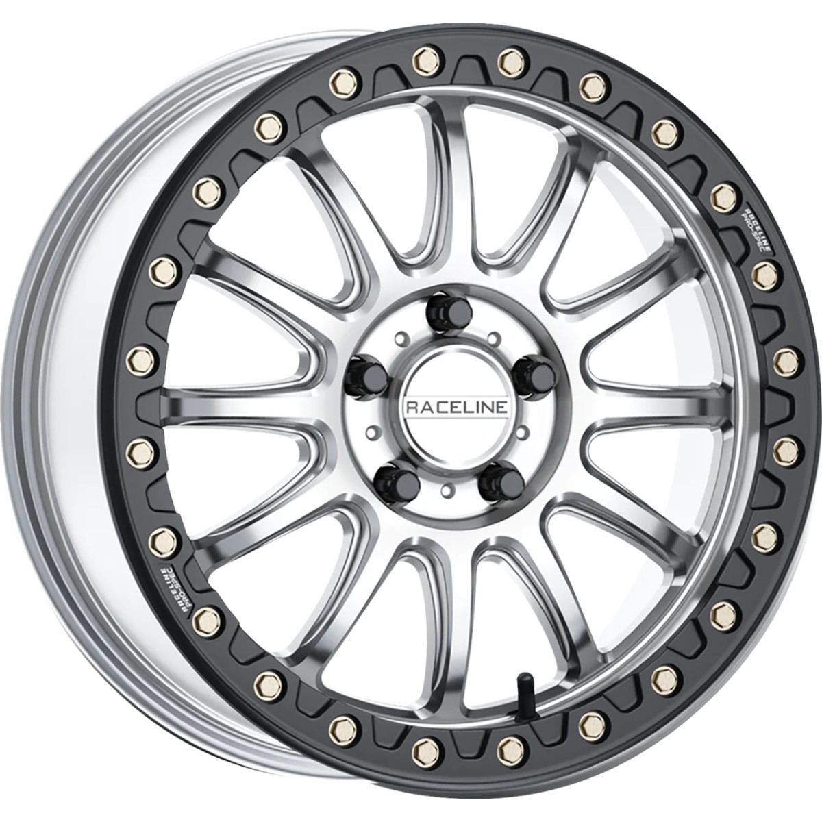 Raceline Wheels #A14SB-77037+25 - Wheel - Alpha - Front/Rear - Hyper Silver/with Black Ring - 17x7 - 4/137 - +25 mm