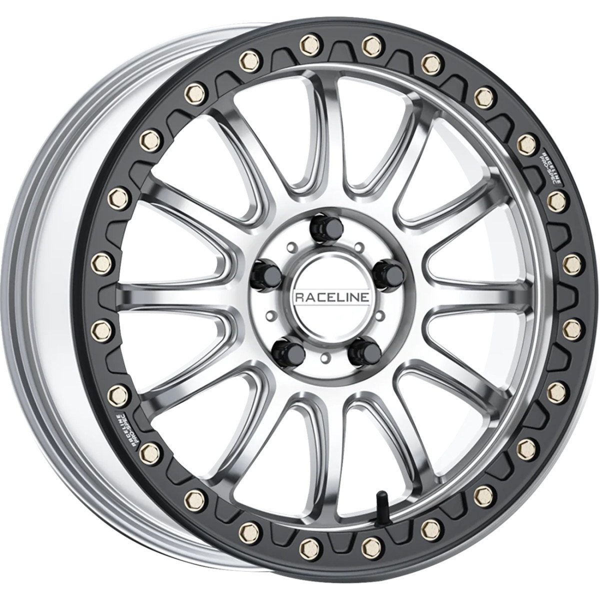 Raceline Wheels #A14SB-77037+40 - Wheel - Alpha - Front/Rear - Hyper Silver/with Black Ring - 17x7 - 4/137 - +40 mm