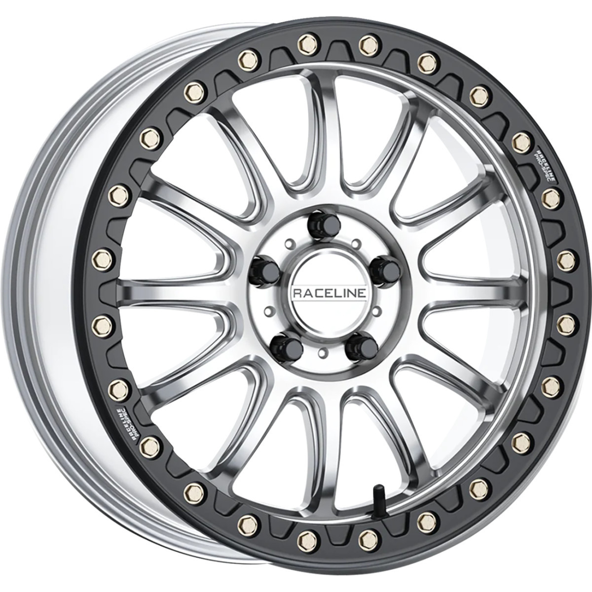 Raceline Wheels #A14SB-77056+25 - Wheel - Alpha - Front/Rear - Hyper Silver/with Black Ring - 17x7 - 4/156 - +25 mm