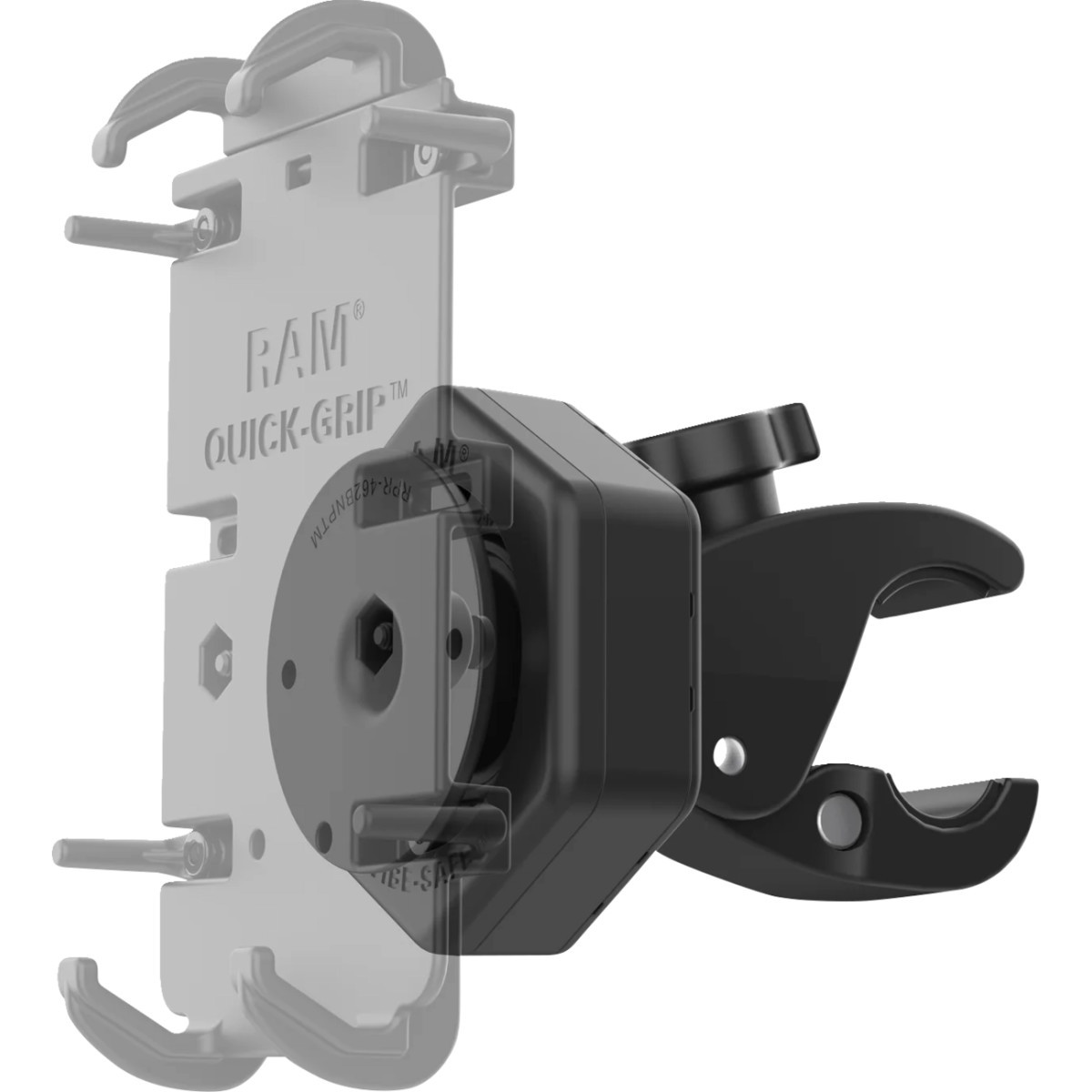 RAM Mounts #RAP-400-462NPT - Tough-Claw™ Small Clamp Base with Vibe-Safe™ Adapter - 5/8"-1-1/2"