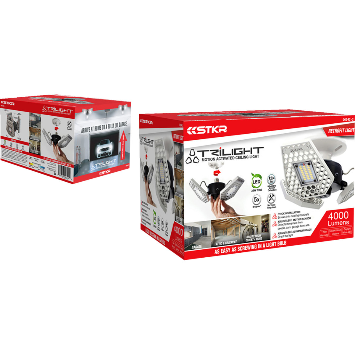 Risk Racing #00342-2 - Ceiling Light - Garage/Home/Attic/Basement/Motion - 4000 Lumens - LED