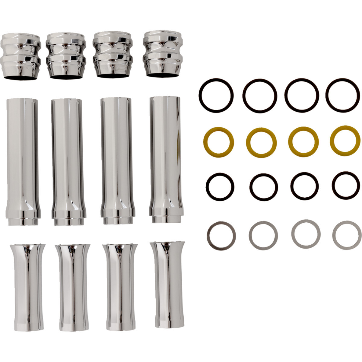 Arlen Ness #03-642 - Pushrod Tube Cover Kit - 10 Gauge® - Chrome - M8