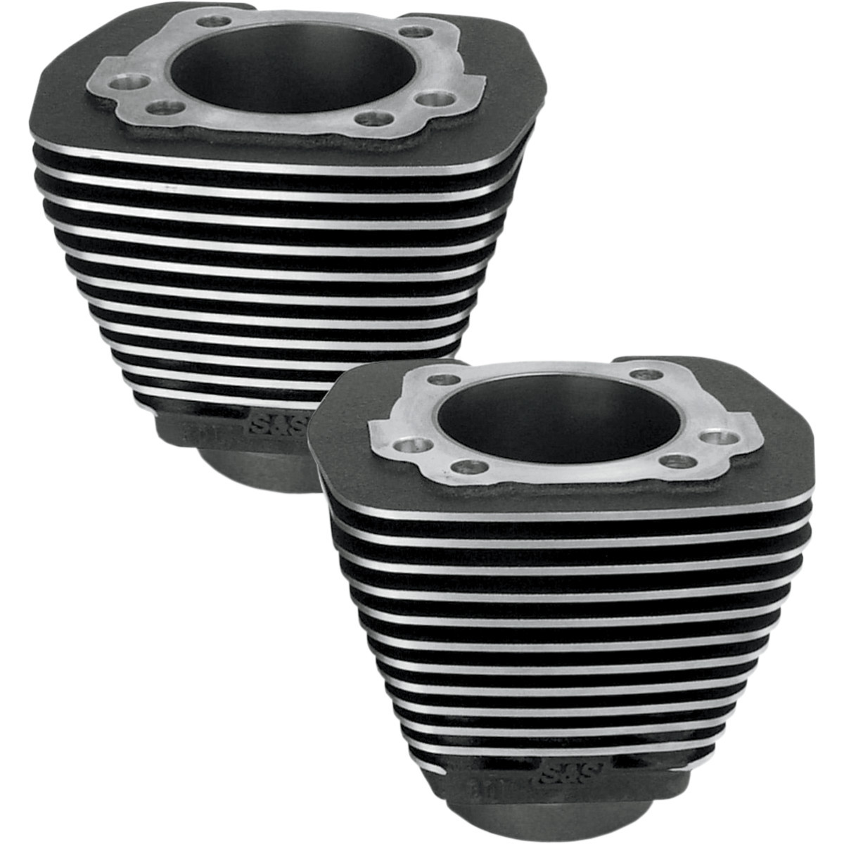 S&S Cycle #91-7710 - Cylinder - 3.500" - Wrinkle Black with Highlighted Fins - Evolution Big Twin