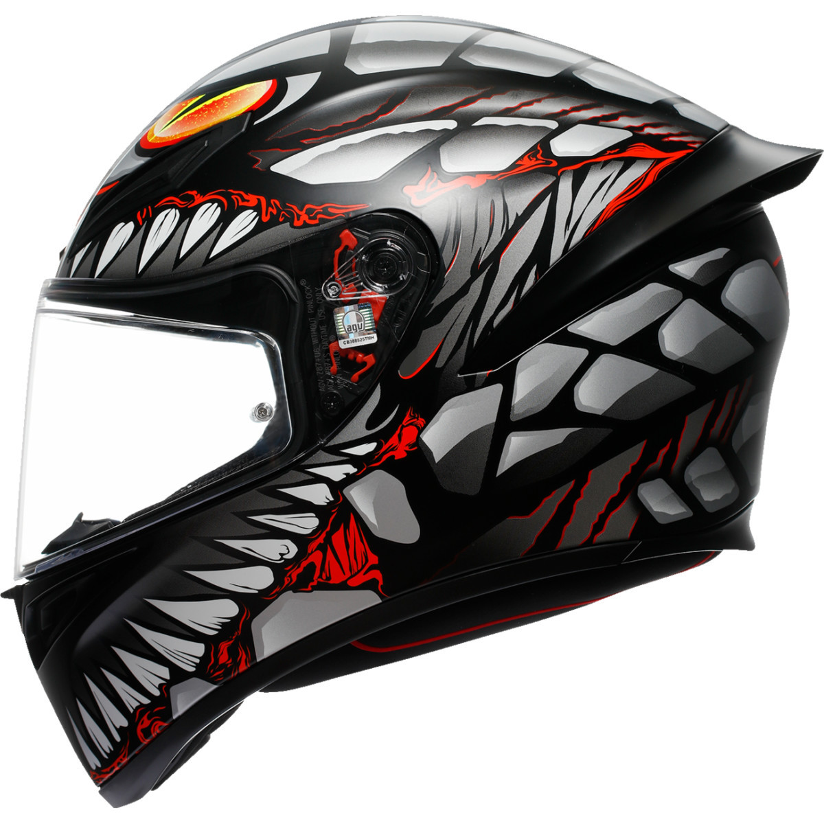 AGV #2118394003-044-S - K1 S Helmet - Lyzard - Matte Black/Gray/Red - Small