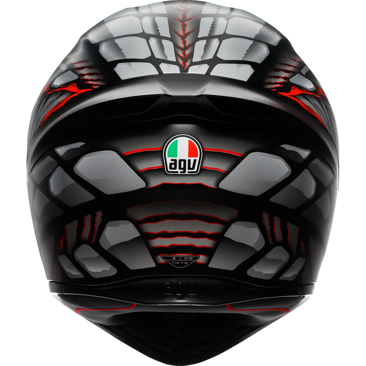 AGV #2118394003-044-S - K1 S Helmet - Lyzard - Matte Black/Gray/Red - Small