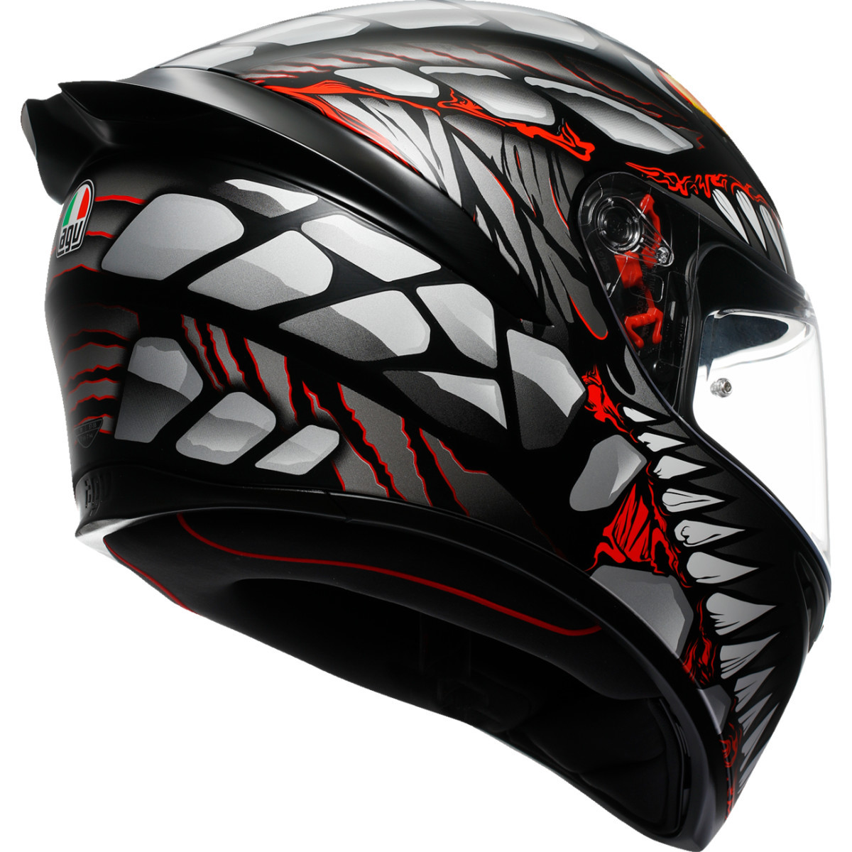AGV #2118394003-044-S - K1 S Helmet - Lyzard - Matte Black/Gray/Red - Small