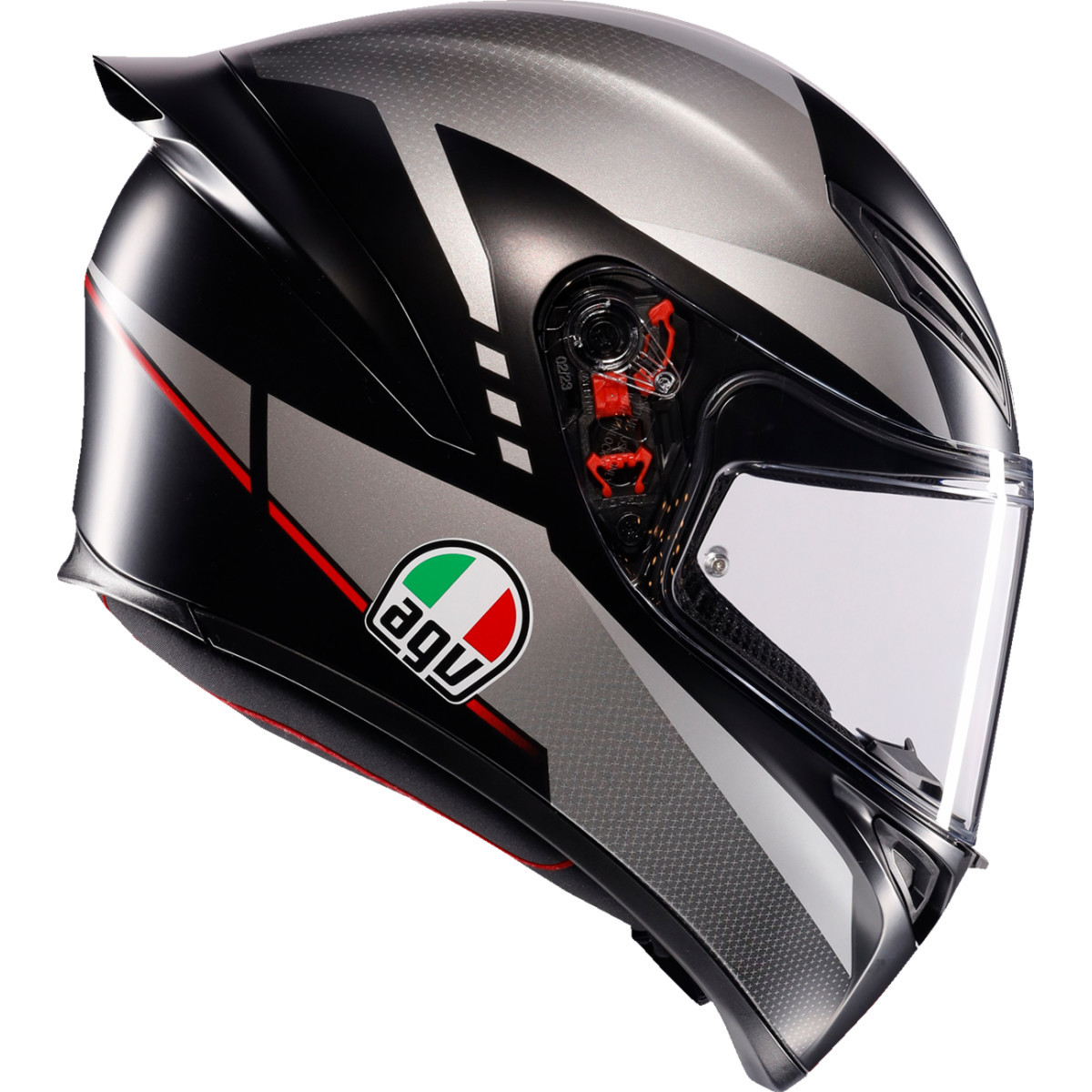 AGV #2118394003-034-XL - K1 S Helmet - Lap - Matte Black/Gray/Red - XL