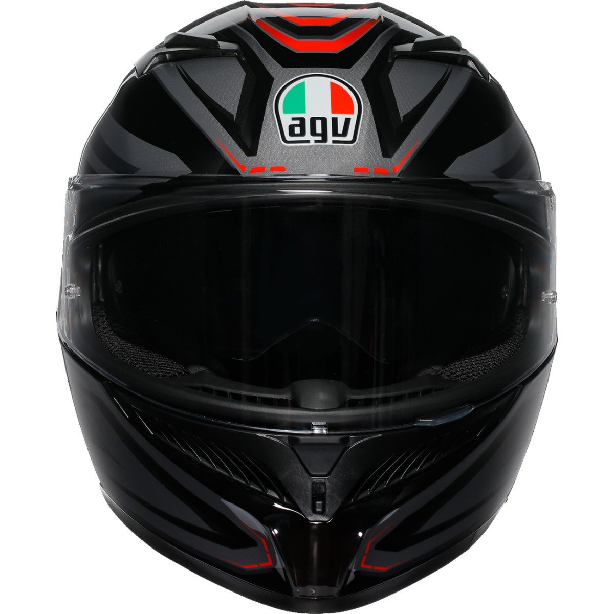 AGV #2118381004-021-M - K3 Helmet - Syth - Black/Red - Medium