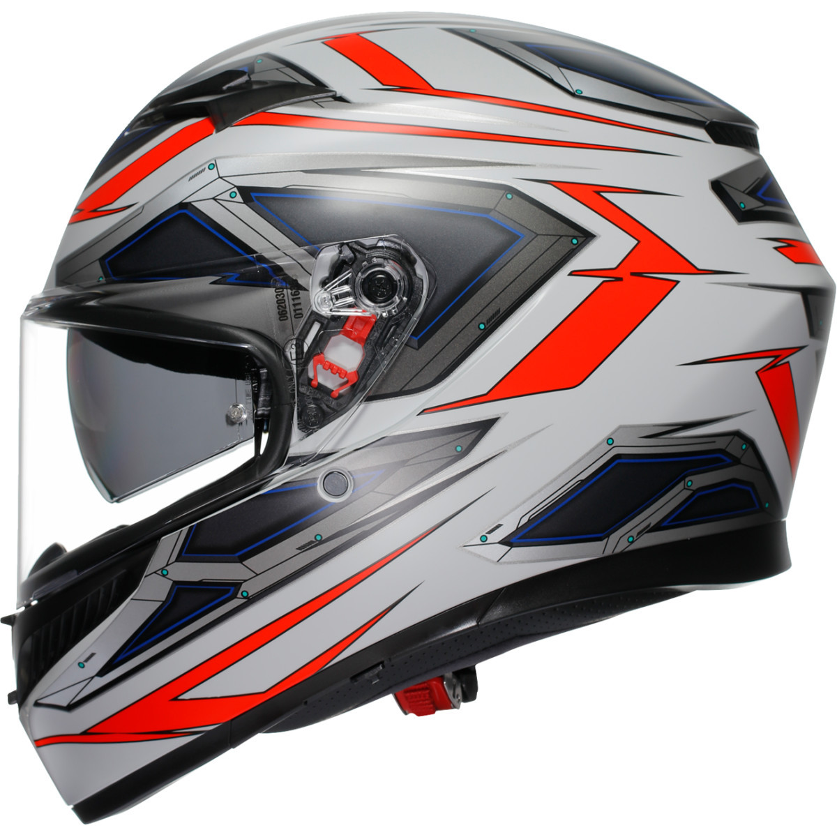 AGV #2118381004-020-M - K3 Helmet - Space - Matte White/Red Fluo - Medium