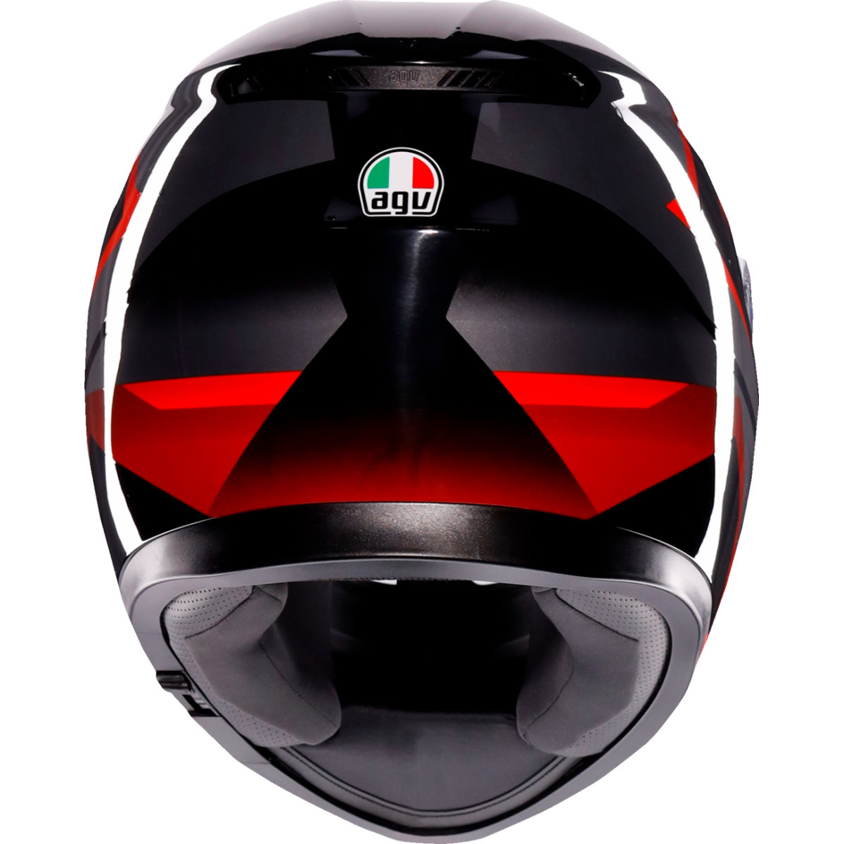 AGV #2118381004-018-M - K3 Helmet - Striga - Black/Gray/Red - Medium