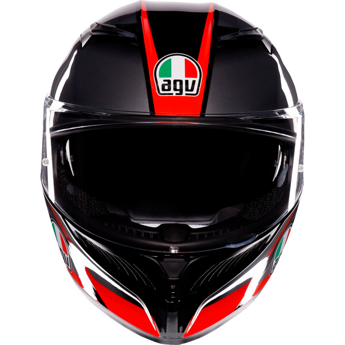 AGV #2118381004-018-L - K3 Helmet - Striga - Black/Gray/Red - Large