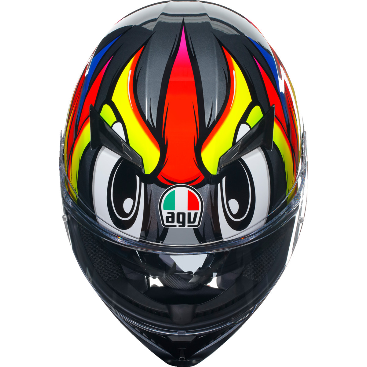 AGV #21183810040122X - K3 Helmet - Birdy 2.0 - Gray/Yellow/Red - 2XL