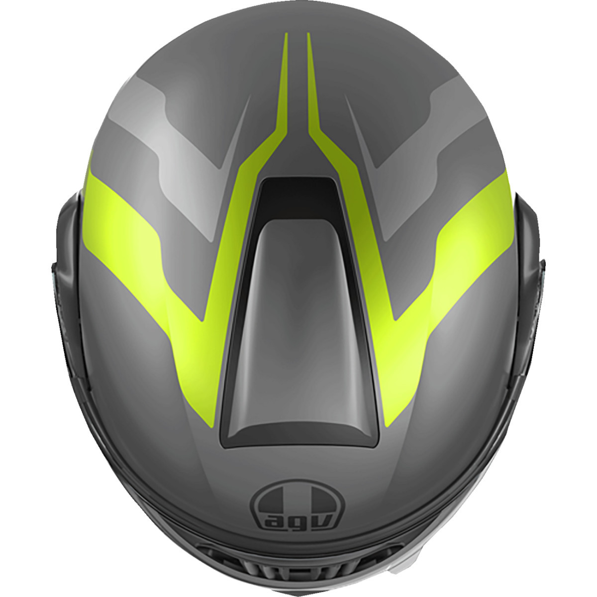 AGV #2118296002007S - Streetmodular Helmet - Resia - Matte Gray/Black/Yellow Fluo - Small