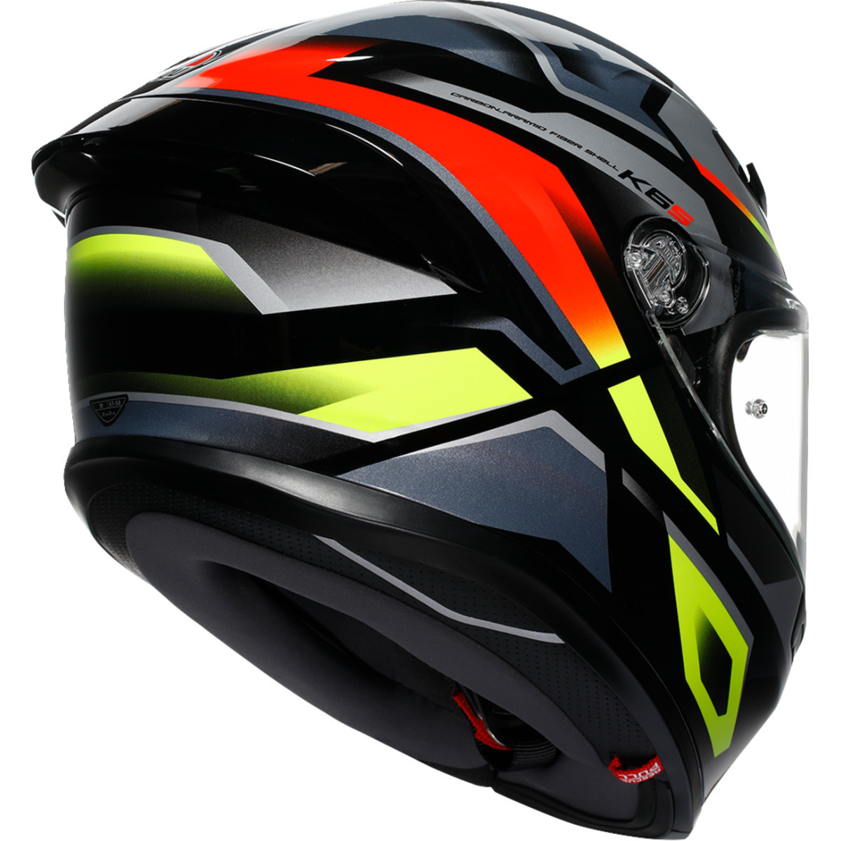 AGV #2118395002-026-S - K6 S Helmet - Erazer - Black/Red/Yellow Fluo - Small
