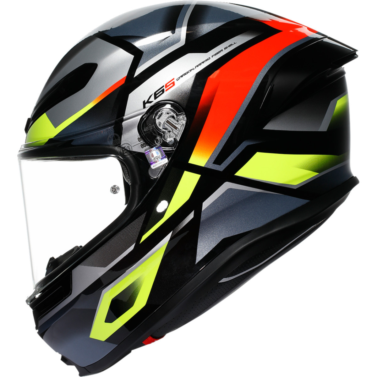 AGV #2118395002-026-S - K6 S Helmet - Erazer - Black/Red/Yellow Fluo - Small