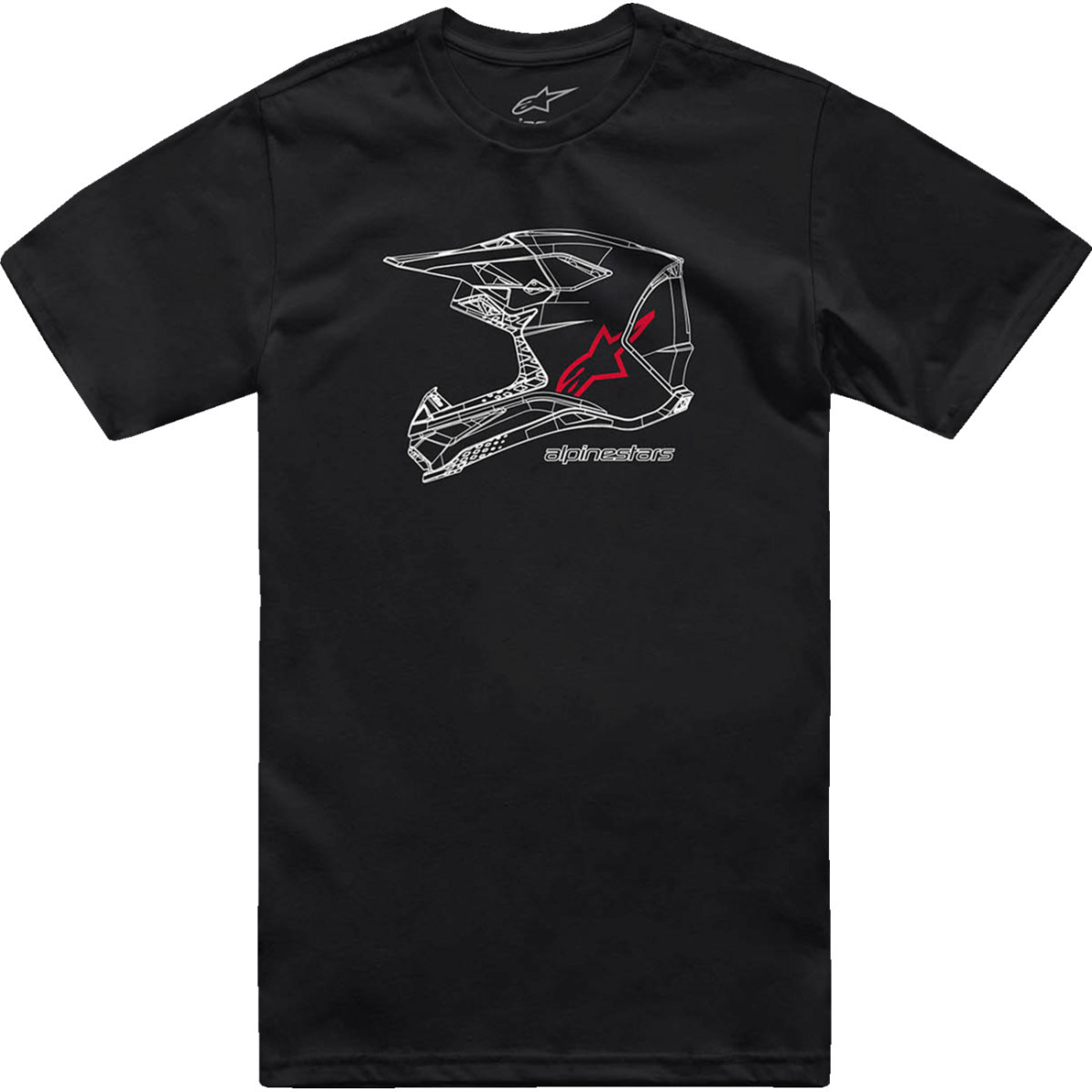 Alpinestars #1214-73116-10-XL - MX Helmet T-Shirt - Black - XL