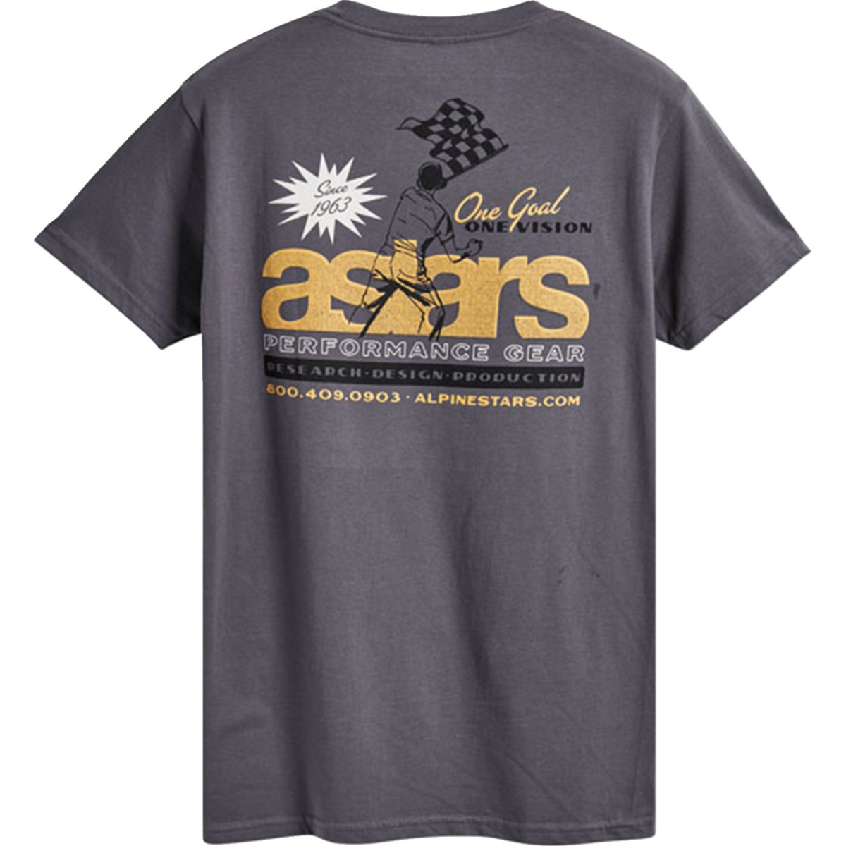 Alpinestars #123372150182XL - Flagged T-Shirt - Charcoal - 2XL