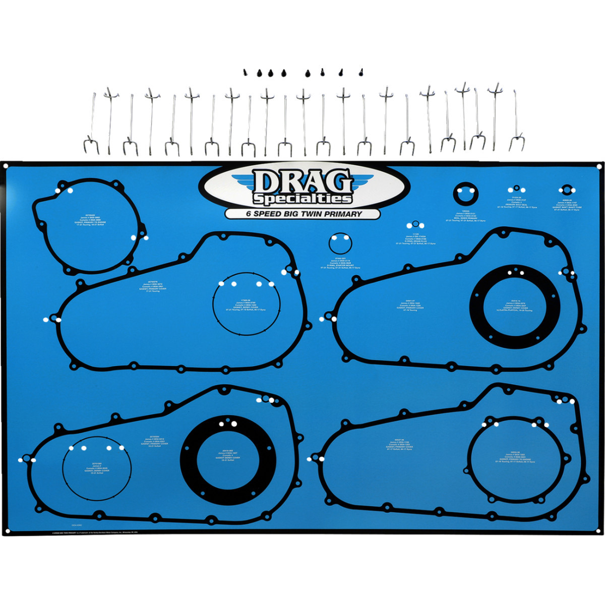Drag Specialties - Gasket/Seal and O-Ring Display Board - 6 Speed Big Twin Primary