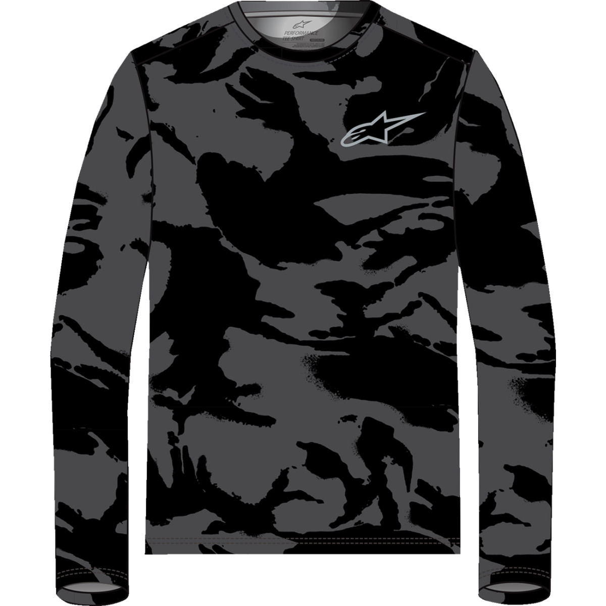 Alpinestars #1214-71010-160-2XL - Performance Long-Sleeve T-Shirt - Black/Camo - 2XL