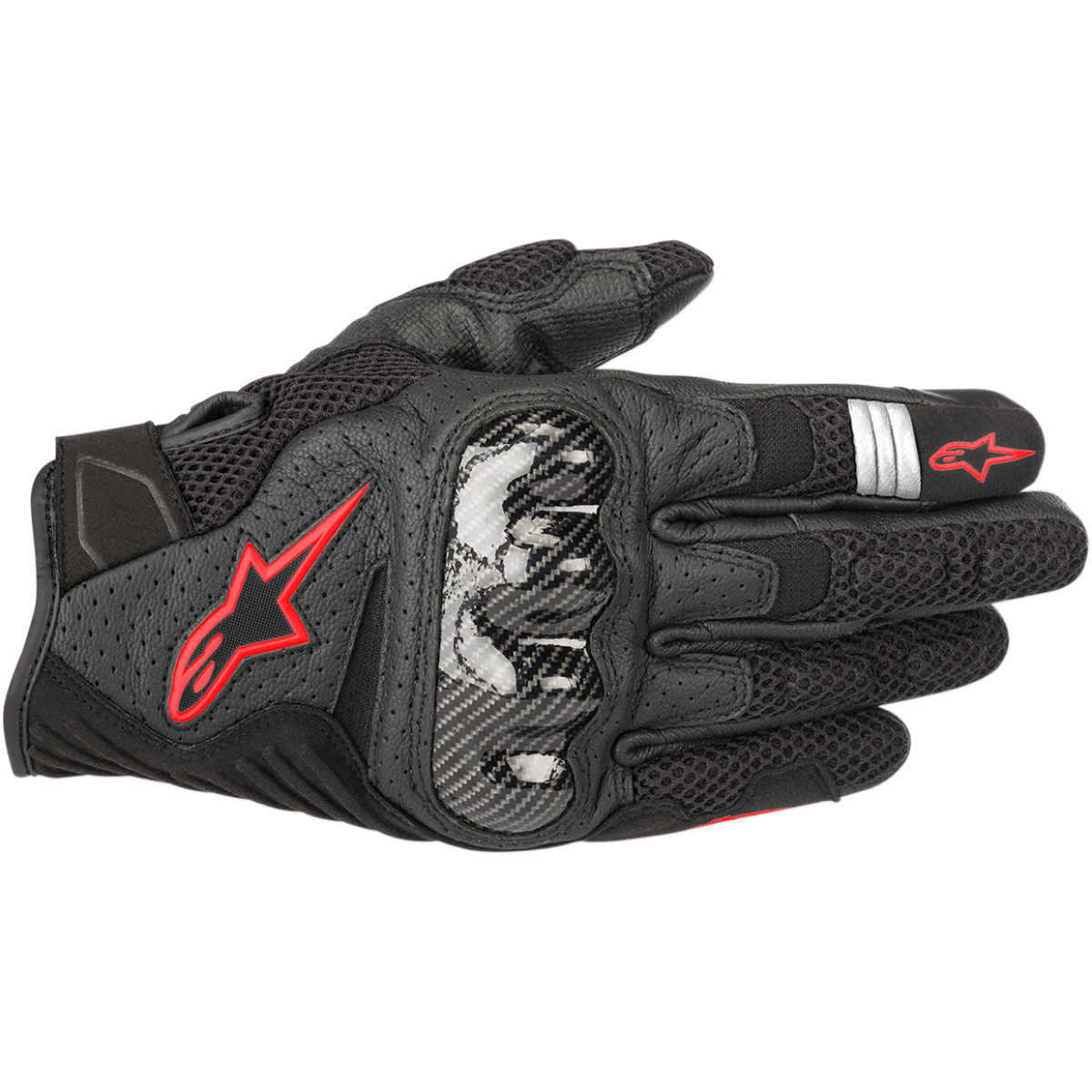 Alpinestars #3570518-1030-S - SMX-1 Air V2 Gloves - Black/Fluo Red - Small