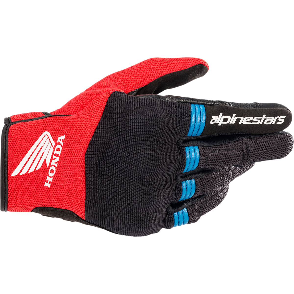 Alpinestars #3568321-1317-M - Honda Copper Gloves - Black/Bright Red/Blue - Medium