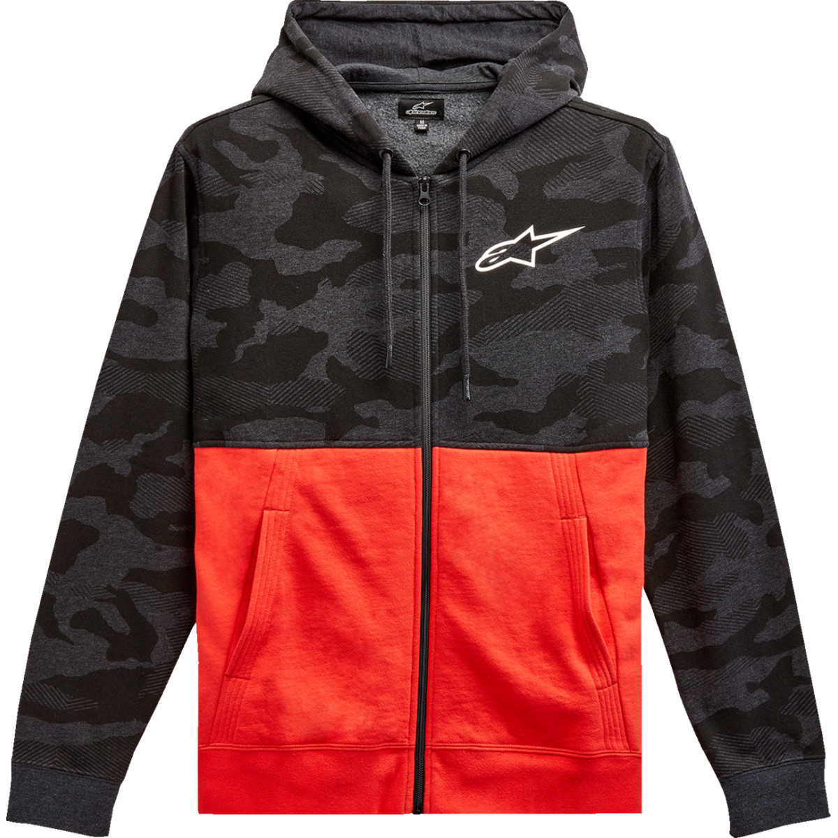 Alpinestars #1213510501816M - Camo Block Hoodie - Charcoal Heather/Warm Red - Medium