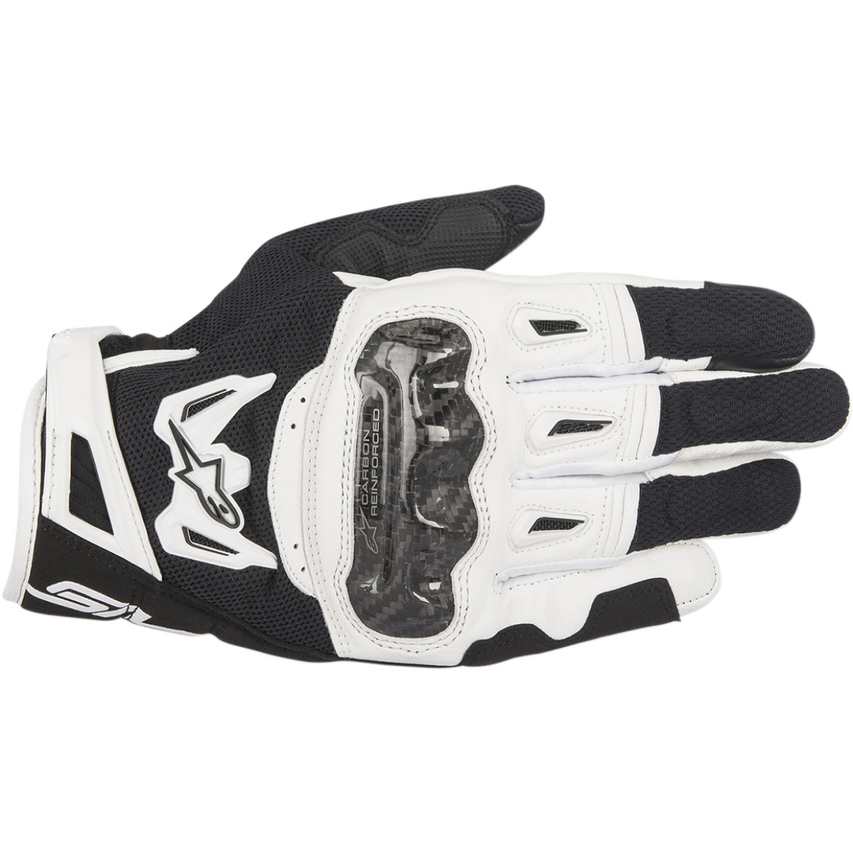 Alpinestars #3567717-12-S - SMX-2 Air Carbon V2 Gloves - Black/White - Small