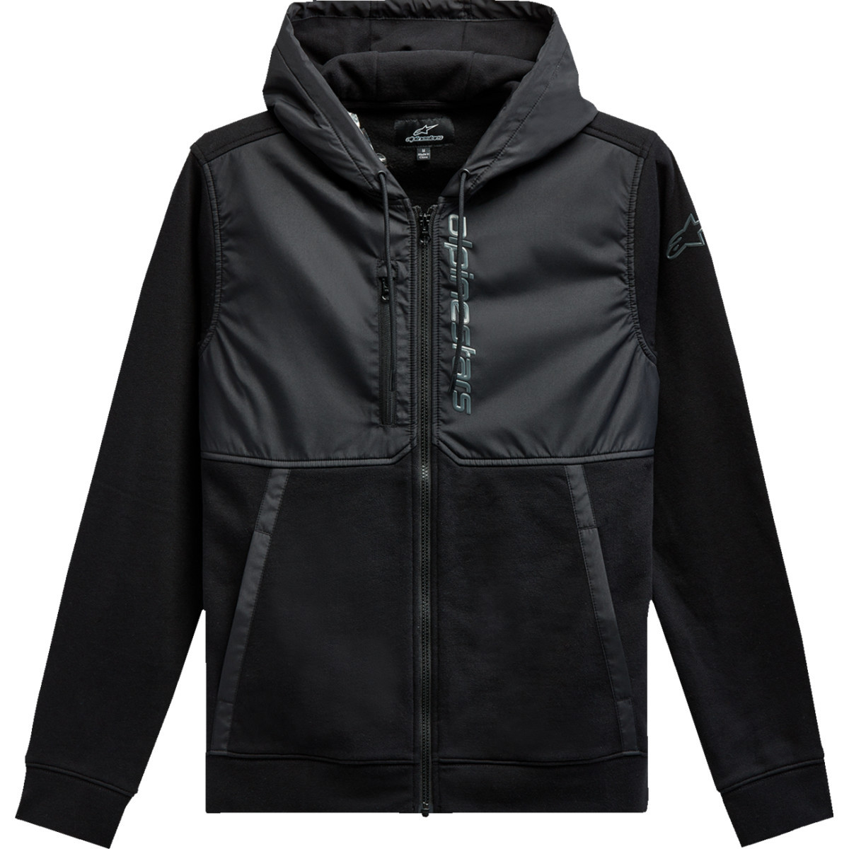 Alpinestars #1213510001010L - Aligned Zip Hoodie - Black/Black - Large