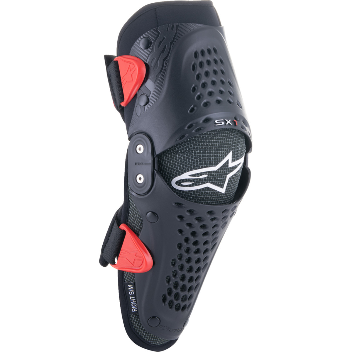 Alpinestars #6546319-13-SM - Youth SX-1 Knee Protectors - Black/Red - S/M