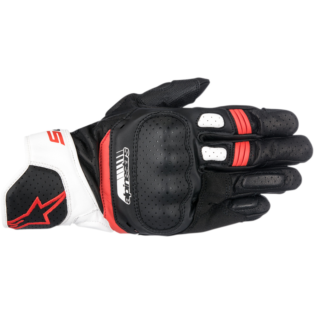Alpinestars #3558517-123-L - SP-5 Gloves - Black/White/Red - Large