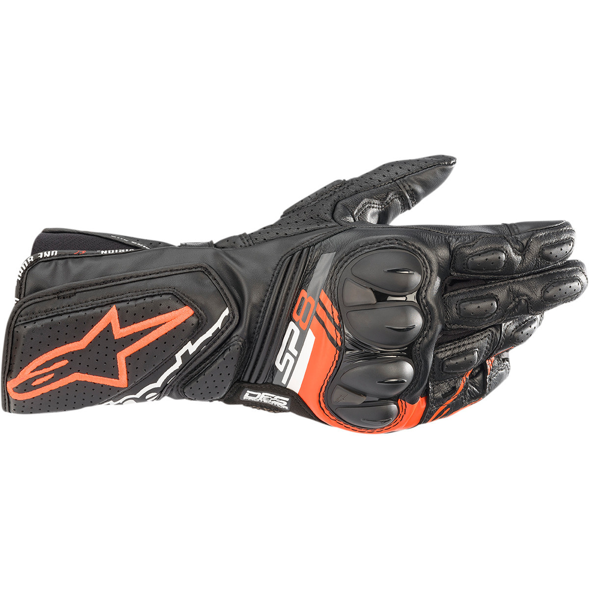 Alpinestars #3558321-1030-S - SP-8 V3 Gloves - Black/Fluo Red - Small