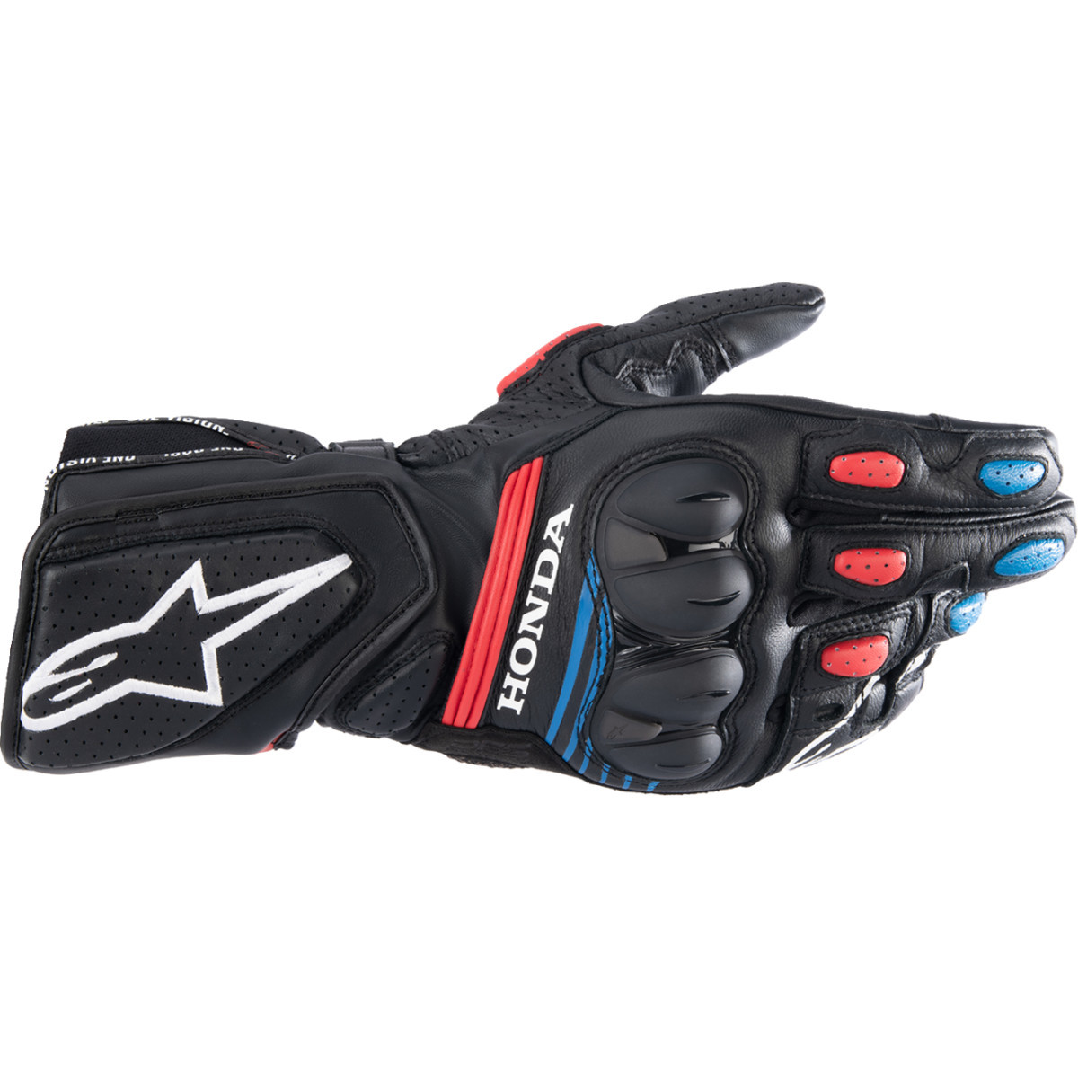 Alpinestars #3558423-1317-3X - Honda SP-8 V3 Gloves - Black/Bright Red/Blue - 3XL