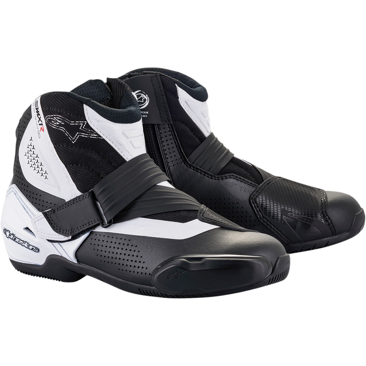 Alpinestars #2224021-12-44 - SMX1-R V2 Boots - Black/White - US 9.5 / EU 44