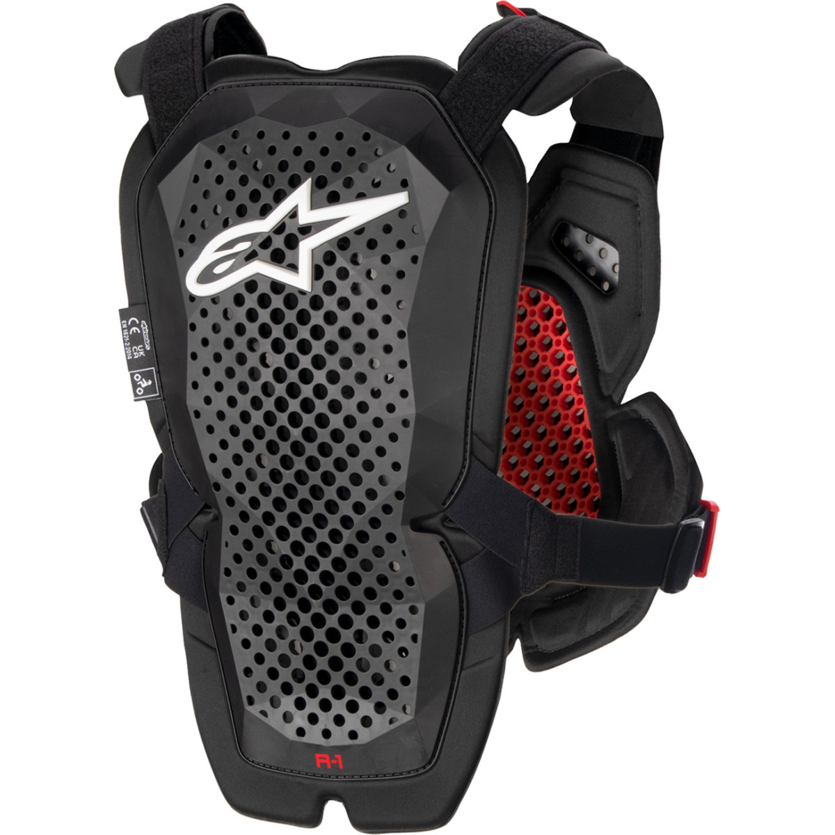 Alpinestars #67001231431XL2X - A-1 Pro Chest Guard - Anthracite/Black/Red - XL/2XL
