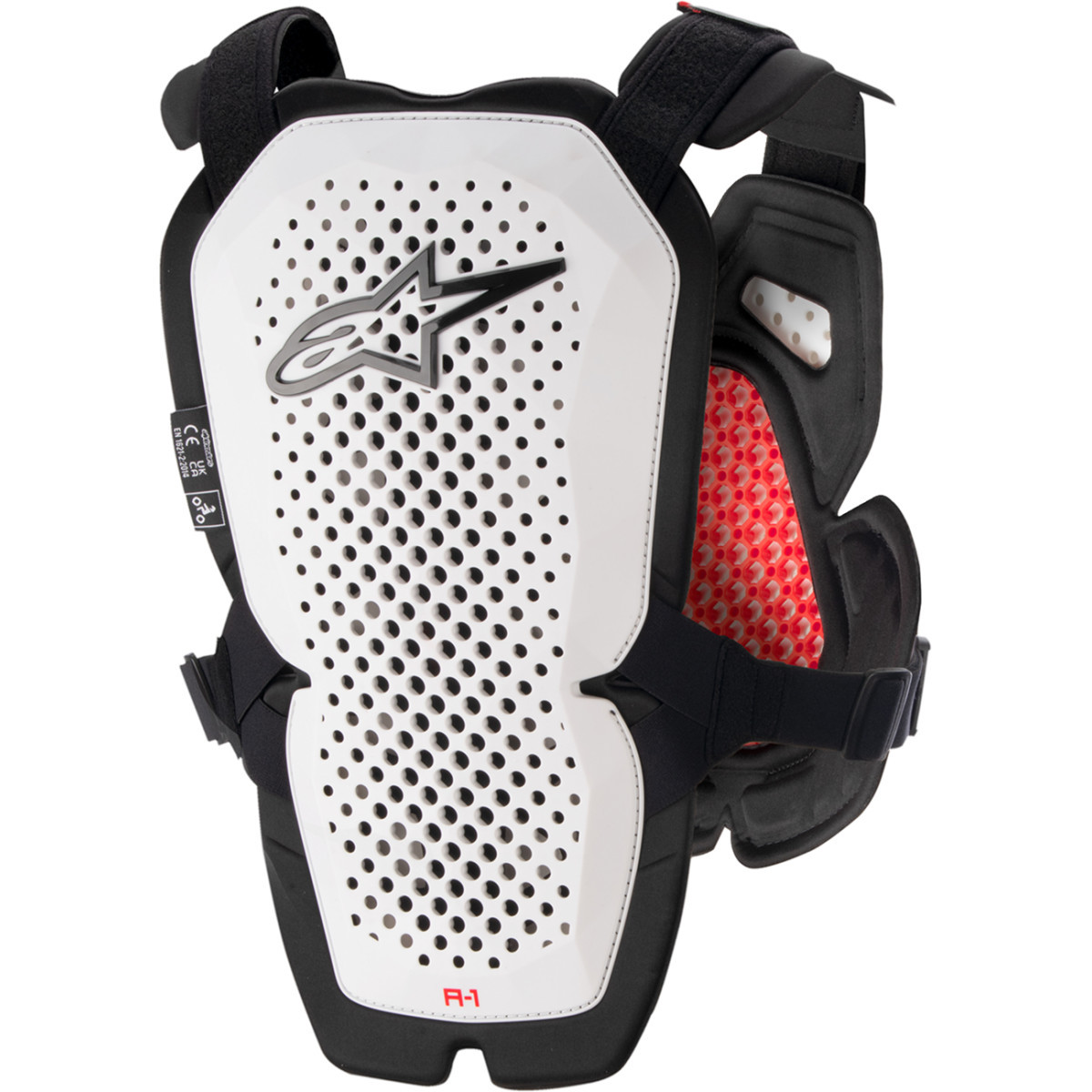 Alpinestars #6700123213M/L - A-1 Pro Chest Guard - White/Black/Red - M/L
